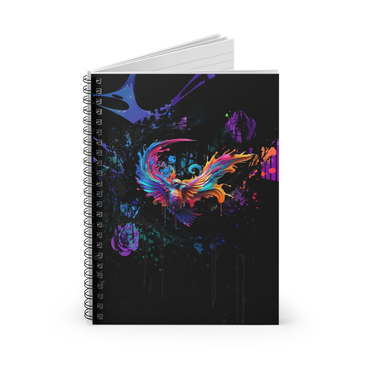 Phoenix Hummingbird Spiral Notebook - Cosmic Art Design for Creative Souls