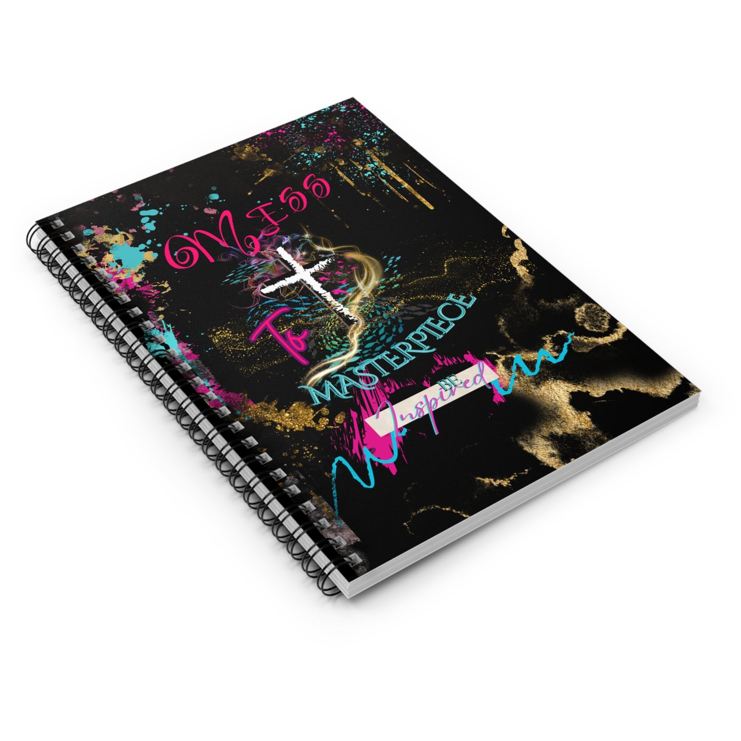 Mess to Masterpiece Faith Cross Spiral Notebook - Christian Transformation Journal for Spiritual Growth