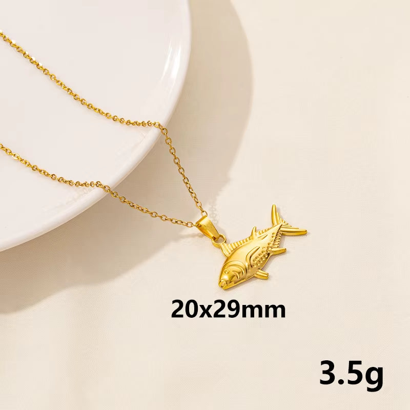 Punk Shark Charm Necklace Ocean Animal Pendants Necklaces for Women Men Best Gift Chain Neck Decotraion Choker Steampunk Jewelry