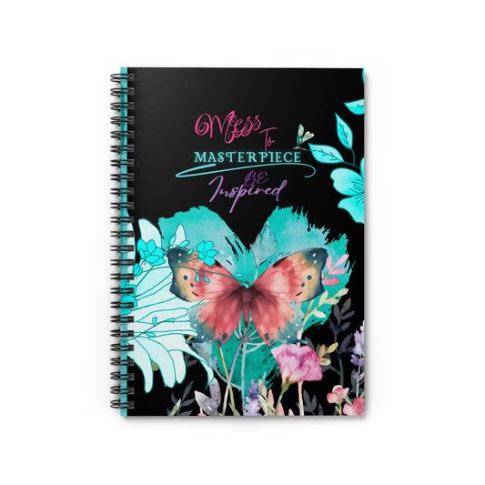 Mess to Masterpiece Inspired Butterfly Spiral Notebook - Transformation Journal for Creative Souls
