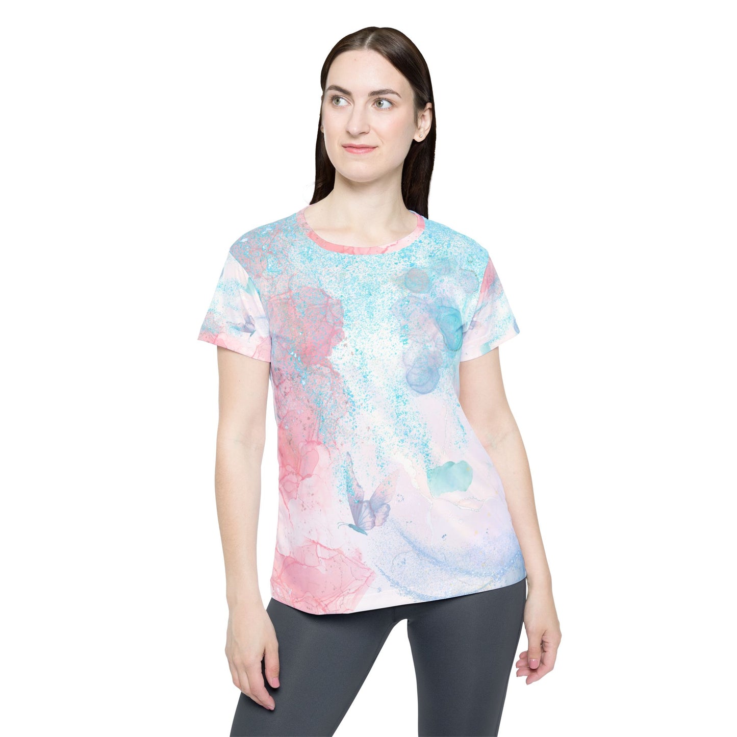 Soft Pastel Watercolor Women's Sports Jersey - Abstract Art Athletic Wear & Dreamy Workout Top