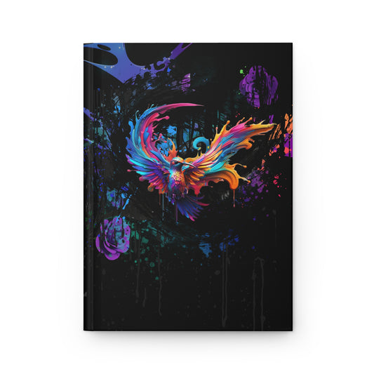 Cosmic Phoenix Hummingbird Hardcover Journal - Vibrant Rainbow Wings Art Journal for Creative Souls