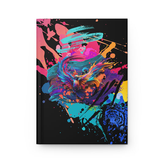 Abstract Butterfly Dreams Hardcover Journal - Vibrant Paint Splash Art Journal for Creative Expression