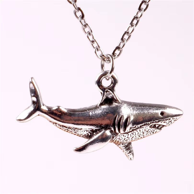 Punk Shark Charm Necklace Ocean Animal Pendants Necklaces for Women Men Best Gift Chain Neck Decotraion Choker Steampunk Jewelry